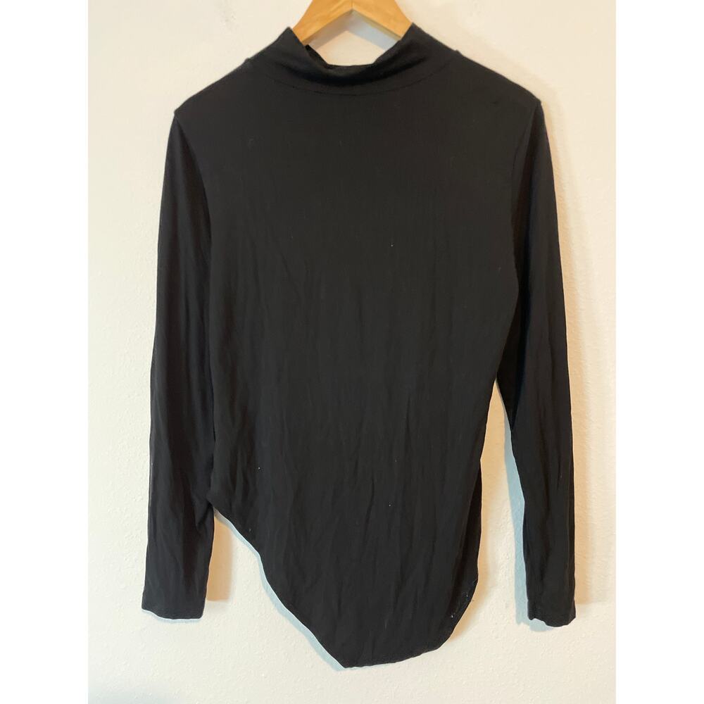 Boutique Black Long Sleeve Mock Neck Bodysuit